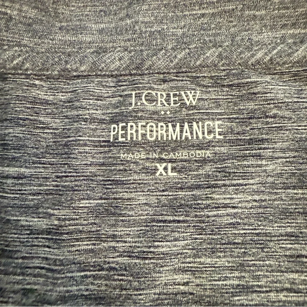 J Crew Gray Performance Short Sleeve Polo Shirt Lightweight Casual Top Size XL
